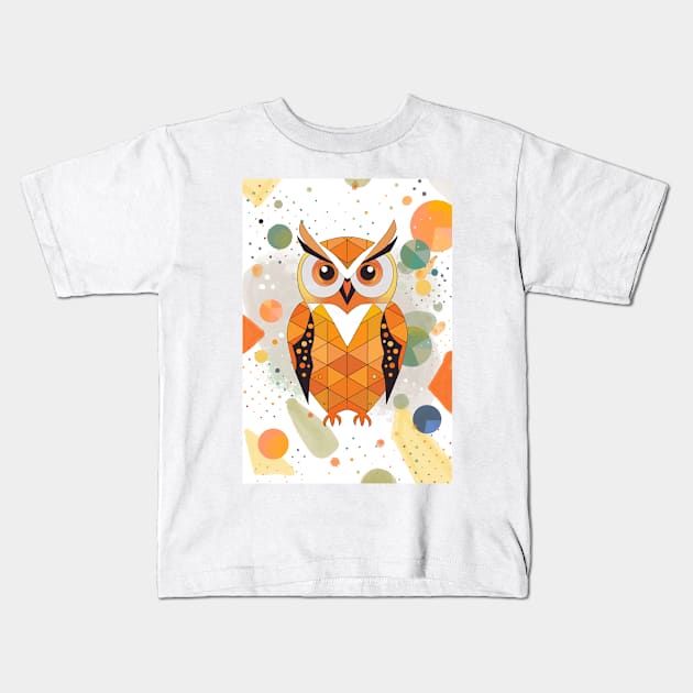 Owl abstract Kids T-Shirt by Ange art